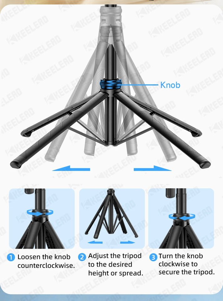 Tripod for Mobile Phone 360°Auto-Rotation Shooting C17 Quadrapod Selfie Stick Phone Stand AI Face Following, with Remote Control