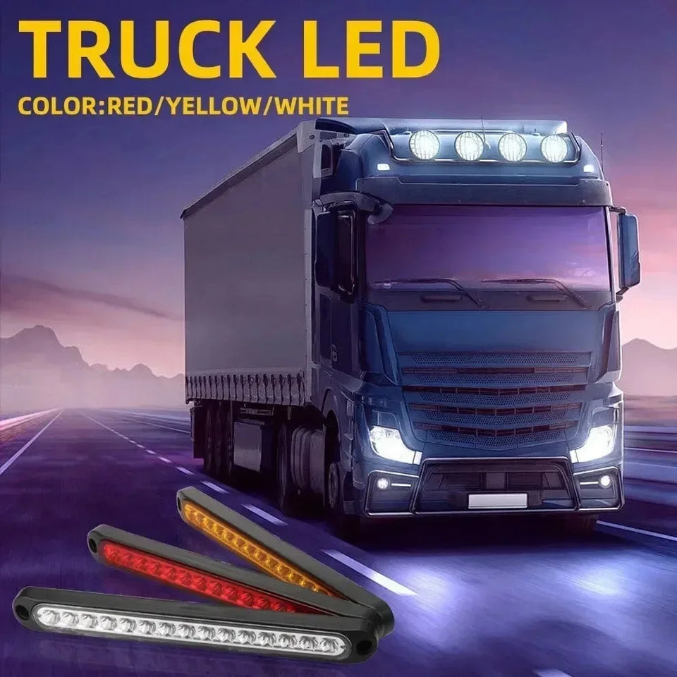 2pcs 15-LED Third Brake Light Assembly, 12V/24V Multi-Position Rear Warning Lamp for Truck Trailer Commercial Vehicles