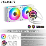 TEUCER NA-240 ARGB CPU Liquid Cooler LGA 2011 1700 1200 AM4 AM5 240mm Water Cooling Radiator Equipped with JM-1 Wireless Fan