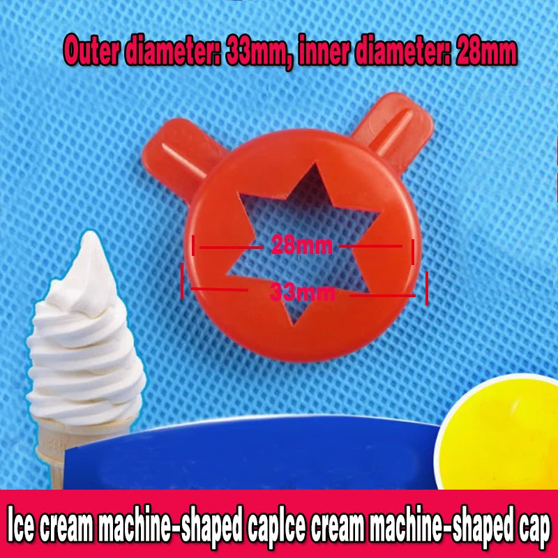 Ice cream machine accessories Flower mouth Red Shaped hat Ice cream cone machine Discharge port Flower mouth Magic head