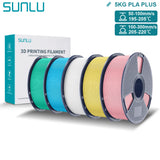 SUNLU Pla Plus 3D Filament 1.75mm Good Toughness Multicolor Neatly Wound PLA+ Filaments for FDM 3D Printing Materials 5KG