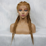 KIMA New Arrival 26 Inches Braided Wigs Synthetic Lace Front Hair Wig With Baby Hair for Black Women