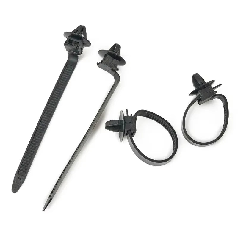 25pcs Self-Locking Nylon Cable Ties Car Hose Fastening Zip Strap Nylon Tie Wrap Cable Fixed Fastener Clips for Automotive