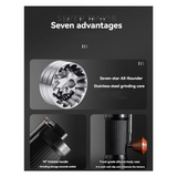 B82B-Coffee Bean Grinder,CNC Fine Steel Grinding Core, Hand-Cranked Portable Folding Coffee Mill