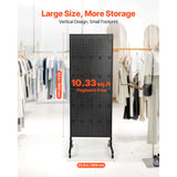 SucceBuy Standing Pegboard Display Stand with Swivel Caster & 30 Hooks Thickened  Steel Peg Board Panel for Grocery Retail Store