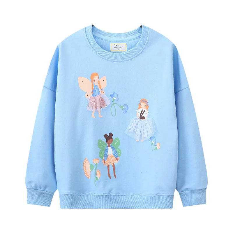 Jumping Meters 2-7T New Arrivals Girls Sweatshirts Bunny Applique Toddler Clothing Hooded Tops Autumn Spring Baby Costume
