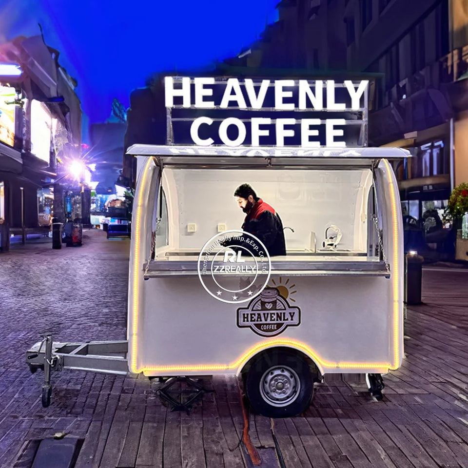Fully Equipped Ice Cream Food Truck with Full Kitchen Trailer, Fast Food Trailer, Mobile Street Food Cart for Sale