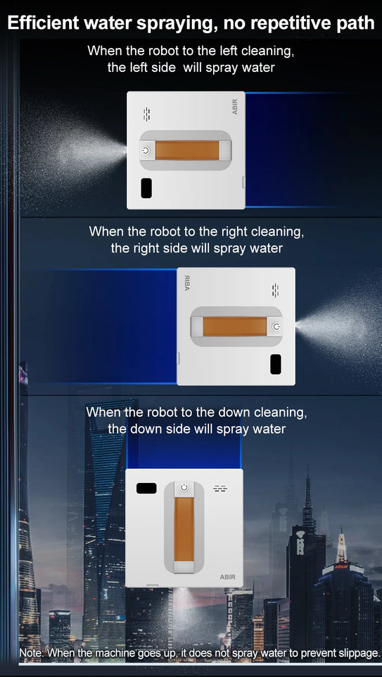 ABIR WD8 Window Cleaning Robot, Dual Ultrasonic Spray, AI intelligent Wipping, Updated Laser,Smart Home Glass Wall Washing