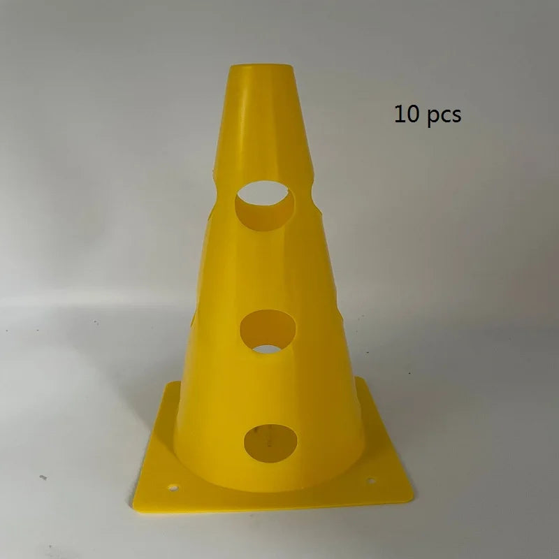 10 pcs 32CM Perforated Sign Barrels Obstacles Road Cones Barricades Soccer Basketball Training Equipment