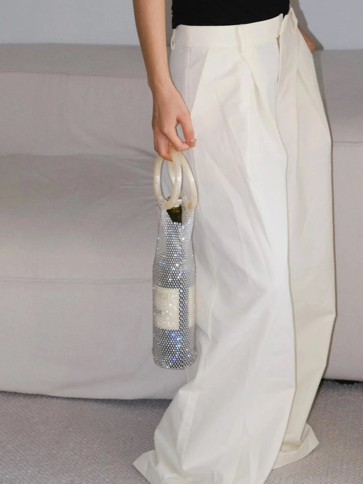 Resin Handle Wine Storage Bag Portable Czech Diamond Hand-carrying Gift Packaging Shiny Handwoven Bags Bottle jacket