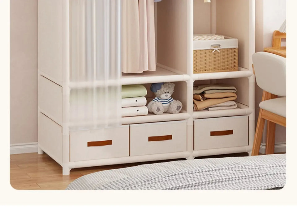 Durable Dustproof Collapsible Closet Large Capacity Wardrobe Easy Assembly Storage Organizer for Bedroom Dorm Daily Arrangement