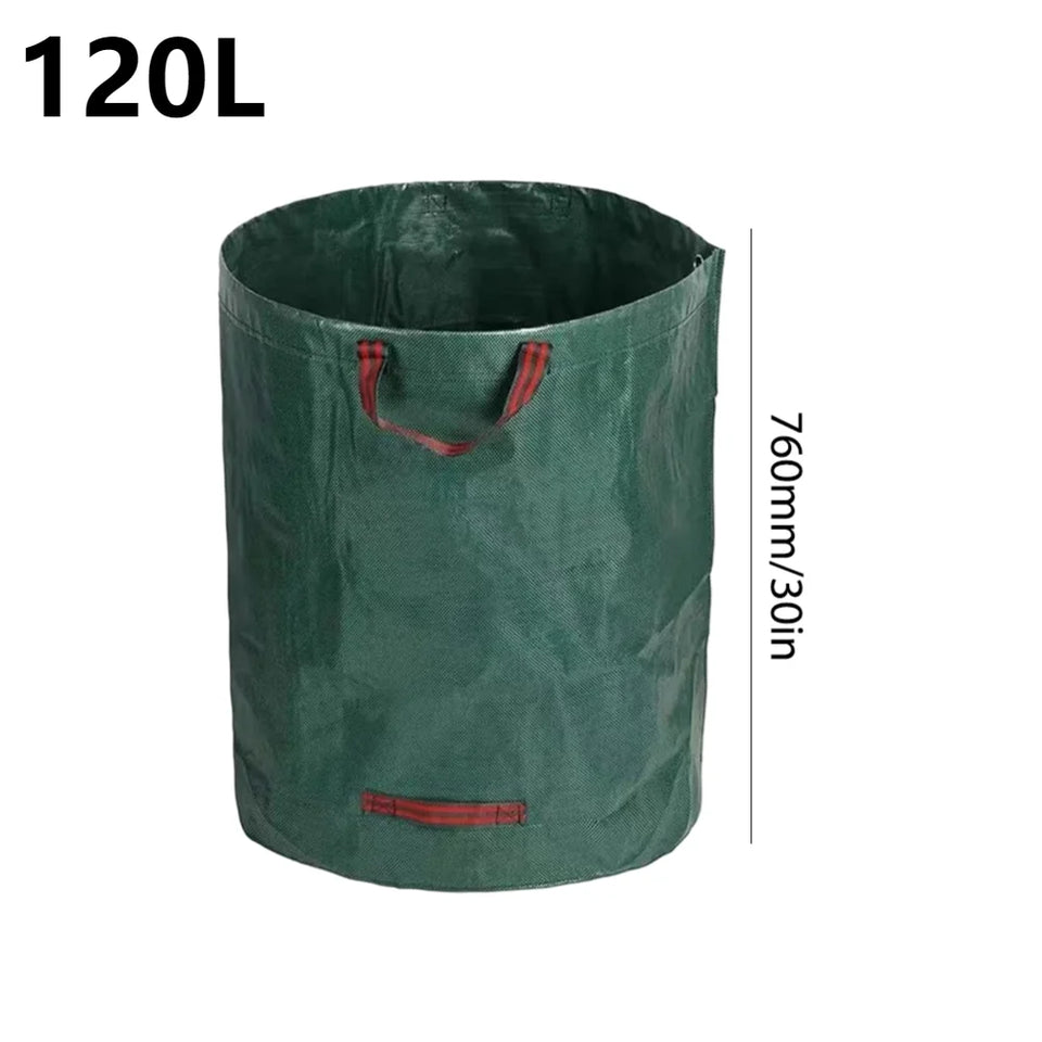 120-500L Garden Yard Waste Bag Foldable Leaf Sack Weed Trash Can Waterproof Reusable Trash Storage Container Garden Supplies New