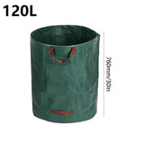 120-500L Garden Yard Waste Bag Foldable Leaf Sack Weed Trash Can Waterproof Reusable Trash Storage Container Garden Supplies New