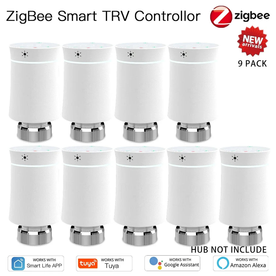 MOES ZigBee3.0 TRV New Radiator Actuator Valve Tuya Smart Programmable Thermostat Temperature Heater Alexa Voice Control