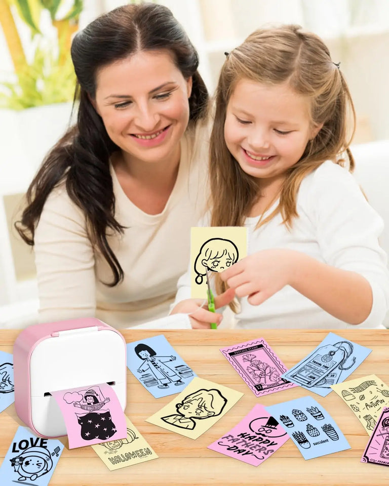 Mini Portable Printer,Thermal Label Maker Printer,For Wireless Bluetooth Photo Memo Stickers Inkless Suitable For Home, Office