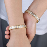 New Arrivals Geometric Bohemian Rainbow Cubic Zirconia Stretchy Stretch Tennis Bracelet Fashion Gold Plated Jewelry For Women