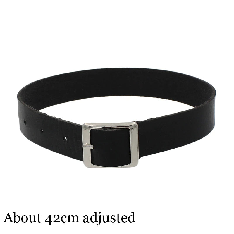 Woman Black Punk Choker Collar Necklace Sexy PU Leather Heart Lock Key Spike Chocker Gothic Cosplay Accessories Party Jewelry