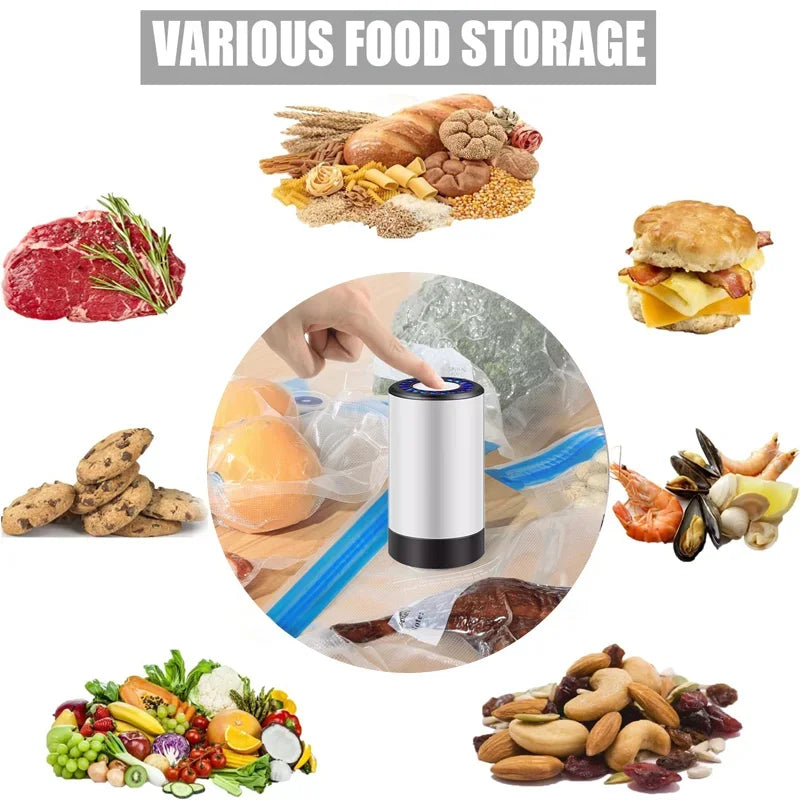 handheld vacuum sealer for Food Storage，Portable  vacuum sealer，Avoid cross contamination of food+ 50  vacuum seal bags