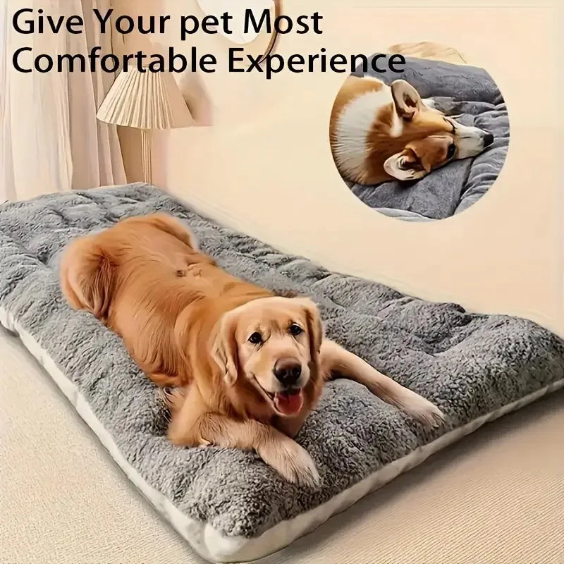2025 New Extra Large Plush Dog Bed Sofa Thickened Super Soft Polyester Pet Mat Dog Crate Mat Bed For Small Medium Large Dog Bed