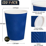12OZ Coffee Cups Disposable Paper Coffee Cups Insulated Corrugated Kraft Ripple Wall Cup for Hot Beverage or Tea Drink Hot Water