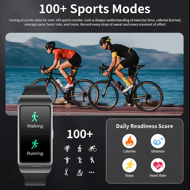 LIGE Smart Watch 2 In 1 TWS Headset 1.57" Men Women GPS Sports Fitness ECG Heart Rate Watches Bluetooth Call Music Smartwatch