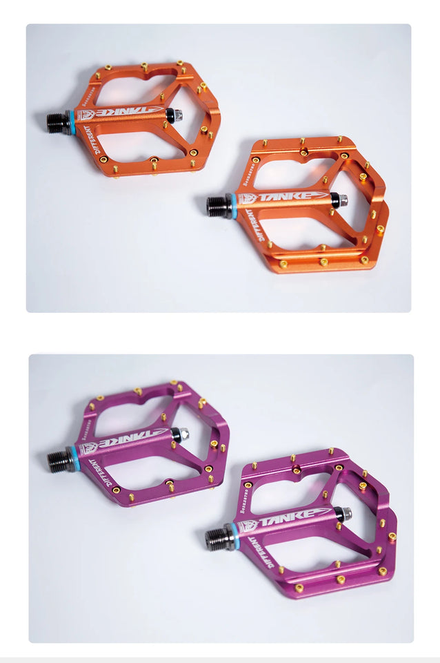 TANKE MTB Pedals Lightweight Aluminum Alloy Non-slip Bicycle Pedal (10 Non-Slip Pins/Side)with Grease&Bearing Bike pedal TP-50