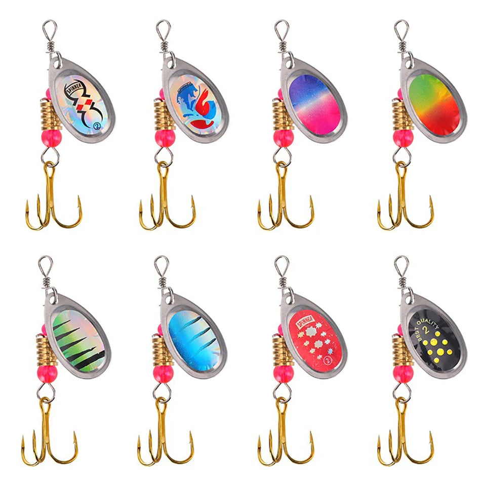 16pcs/box Metal Spoon Spinner Bait Fishing Lure Artificial Spinners Baits for Pike Bass Trout Fishing with EVA Hard Shell Bag