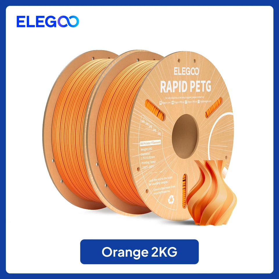 ELEGOO Rapid PETG Filament 1.75mm 1KG,High Speed 30-600mm/s 3D Printer Filament 1kg Fits for Most FDM 3D Printers