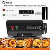 M Minca 3L Electric Deep Fryer with Hooked Fry Basket - 1500W Stainless Steel & Enamel Inner Pot, Adjustable Temperature Control