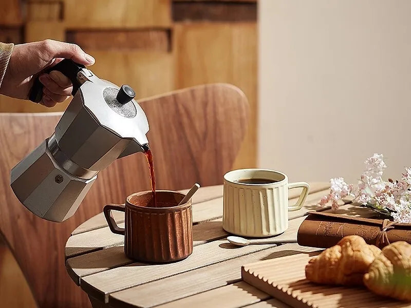 Moka Pot Electric Coffee Maker, 500W 5 Levels,Adjustable Temperature with Heating Plate, Automatic Heating Espresso Coffee Maker