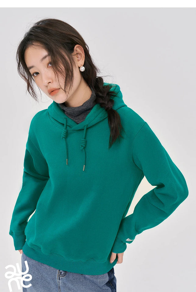 Women Plush Hoodies Sweatshirt 2024 Autumn Long Sleeve Loose Hooded Sweatshirt Versatile Leisure Multicolor Warm Pullover Tops