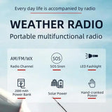 STONEGO Emergency Radio Solar Power Hand Crank Radio Global Receiver High Quality LED Torch Reading Light SOS Alarm 2000mAh