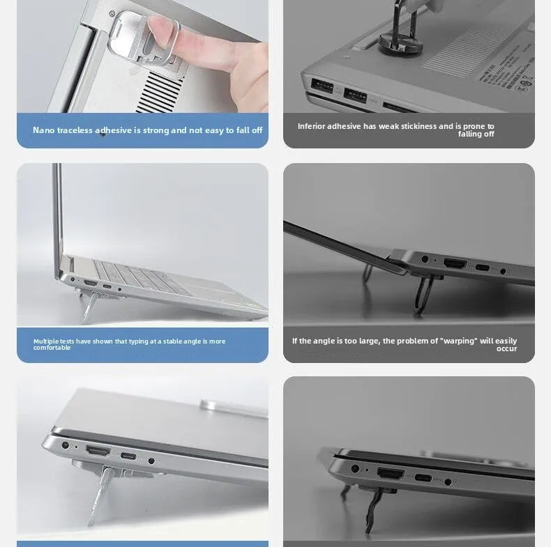 Desktop Riser Portable Foldable Laptop Stand Plastic Feet Hidden Keyboard Mini Adjustable Support Holder for Notebook