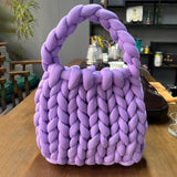 Women Crochet Bag Handbag Woven Chunky Shoulder Bag for Spring Summer,Women Shoulder Bag Handbag Beach Travel Underarm Bag
