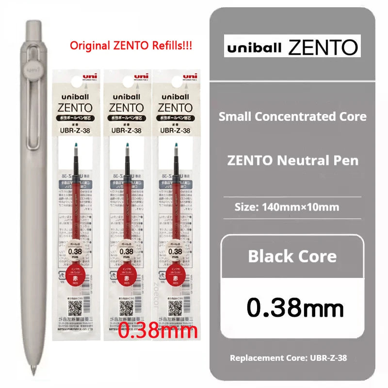 Uni-ball ZENTO Click Gel Pen,0.38/0.5/0.7mm Various Colors Water-based pen With Ergonomic Grip Smooth Writing for School&Office