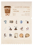 30-Sheet Vintage Coffee Theme Sticker Pack, Retro Coffee Culture Designs & Crisp Details, Perfect for Journal Embellishment