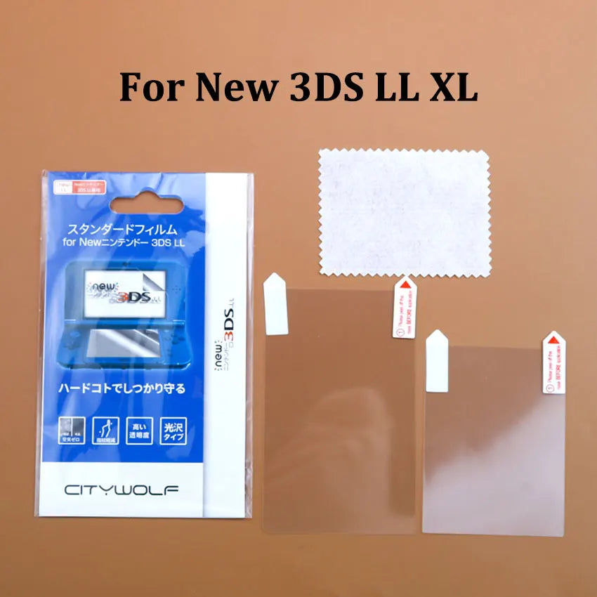 JCD For New 2DS 3DS XL LL Clear Split Shell Transparent Protective Cover Case Screen Film LCD Screen Protector