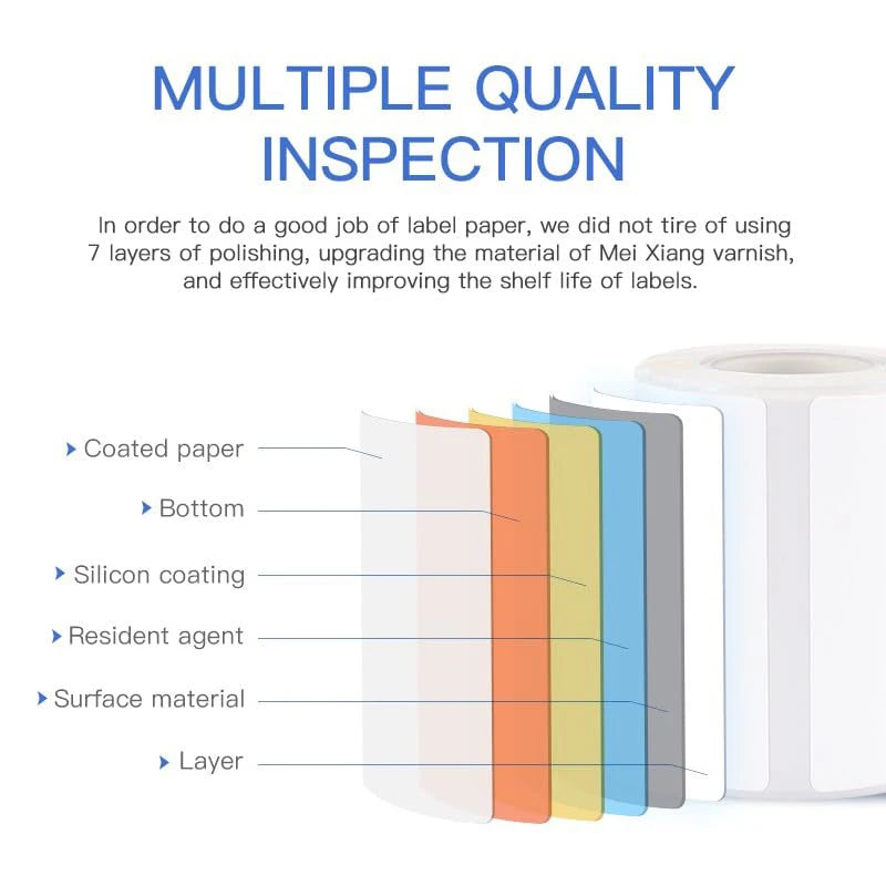 Niimbot 1/3/6 Rolls White Label Waterproof Adhesive Sticker Anti-Oil Paper For B1 B21 Mini Portable Thermal Printer Label Maker