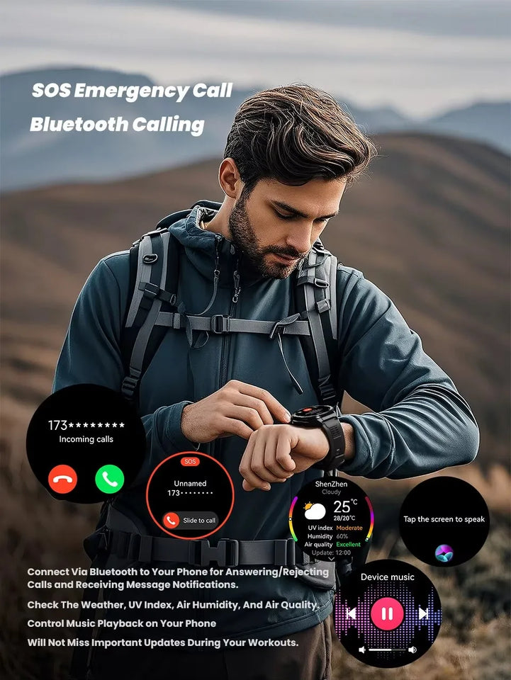 X2B Smart Watch GPS Positioning Men Outdoor Sport Bluetooth Calling AI Voice Health Monitoring Fitness Tracker X2-B Smartwatch