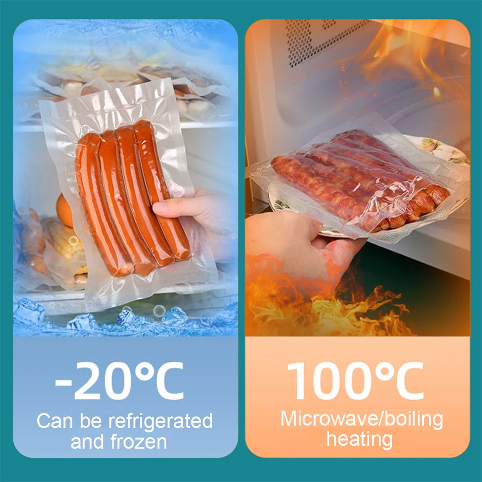 Vacuum Sealer Bags Rolls for Vacuum Sealer Meat Fruit Vegetable Food Vacuum Storage Packaging Bags 12/15/20/25/30cm 500cm/roll