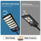200000LM Solar Light Commercial LED Outdoor Dusk To Dawn Solar Street Light Road Area Lamp Waterproof Backyard Security Lighting