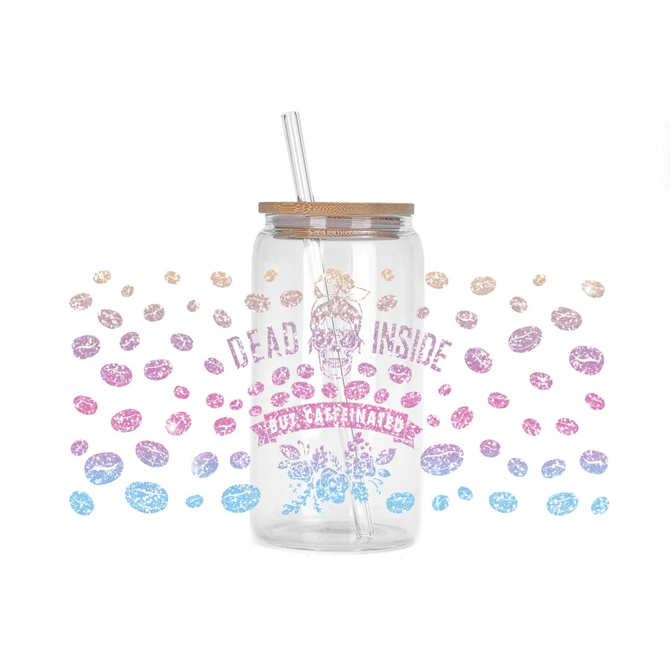Coffee vibe Series easy peel waterproof DIY decoration decals 3D transfers uvdtf crystal sticker 16oz uv dtf cup wraps