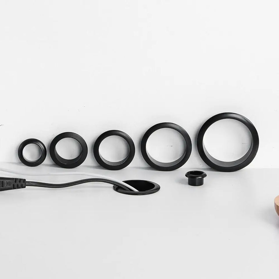 Computer Desk Cable Grommets Wire Hole Cover Cabinet Vent Decorative Ring Cable Outlet Port Furniture Hardware Desk Organizer