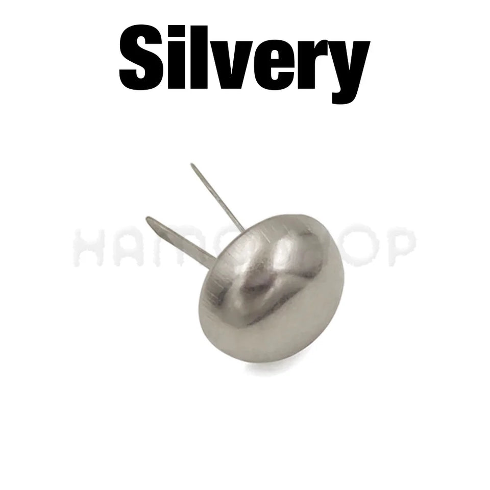 100pcs Metal Two Leg Feet Pierced Rivet Stud Half Ball Round Nail For DIY Leathercraft Bag Cap Shoes Handbag Bottom Protecting