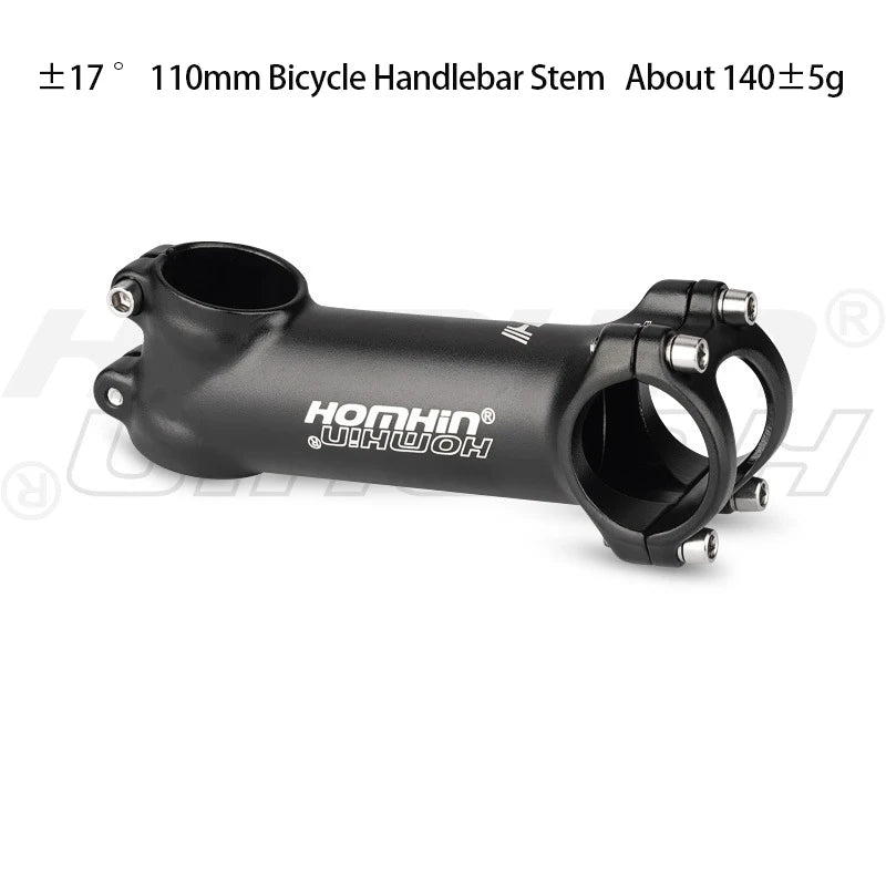 Homehin Adjustable Bicycle Handlebar Stem Ultralight 7/17 Degrees Bike Stems 31.8*45-120mm Positive Negative Vertical Handle