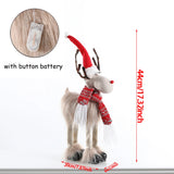 Christmas Large Standing Elk Plush Doll With LED  Lights Navidad Figurine Reindeer Ornaments For Xmas Kid Gift Home Decorations