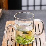 300/400/450ml Heat-resistant Glass Green Tea Mug With Crescent Filter Cup Household Flower Puer Tea Maker Teacup