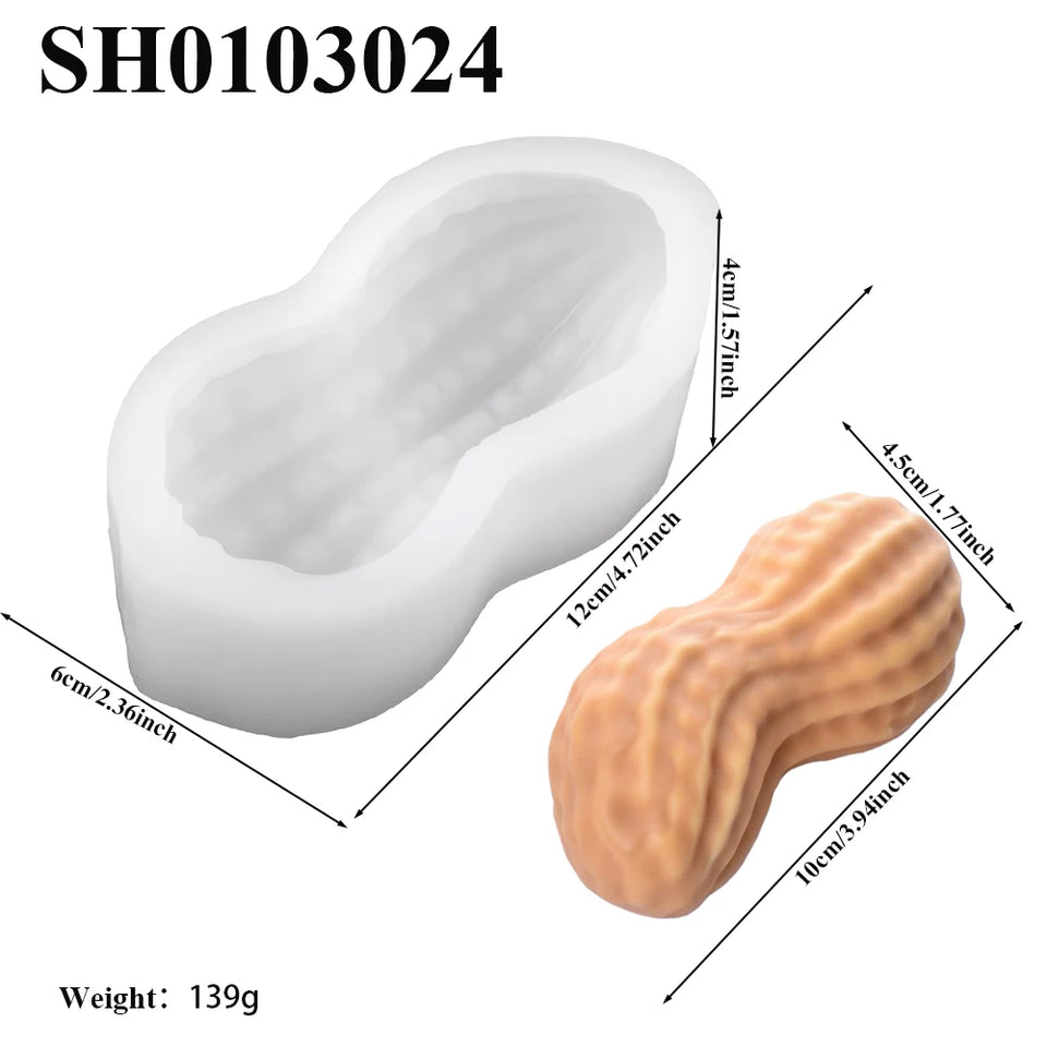 Single-Cell Coffee Beans Peanuts Pecan Pistachios Design Silicone Chocolate Mold Mousse Cake Mould Kitchen Dessert Baking Tools