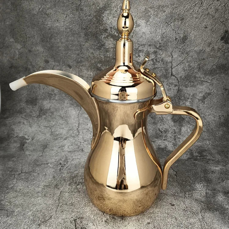Golden Arabic Coffee Pots, ,Hot Water long-mouthed Tea Kettle Coffee Maker, Narrow Teapot 500/700ML 304 Stainless Steel