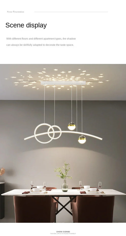Restaurant Pendant Lights, Modern and Minimalist Bar Lighting Fixtures Long Table Lights Creative Restaurant